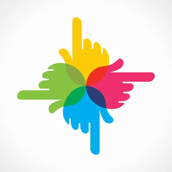 Creative colorful hand icon design vector — Stock Vector