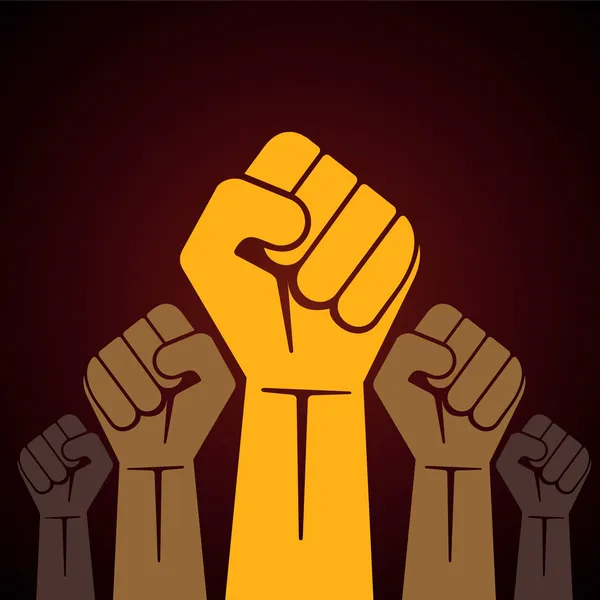 Clenched fist held in protest vector illustration — Stock Vector