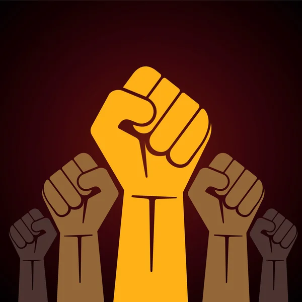 Clenched fist held in protest vector illustration — Stock Vector