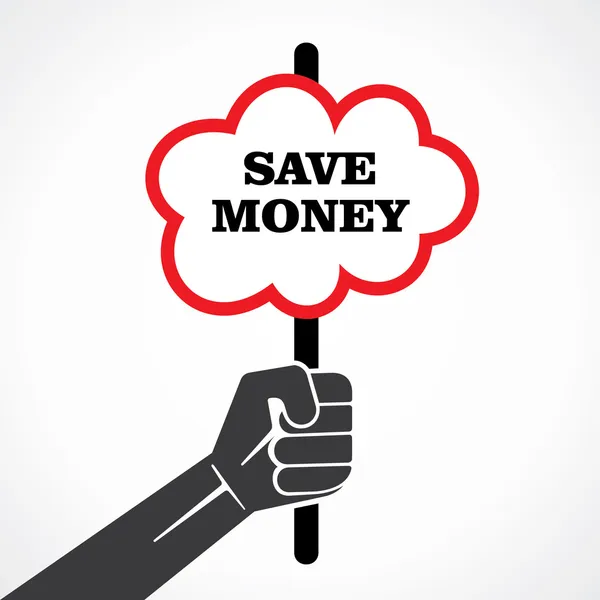 Save money concept or banner in hand vector — Stock Vector