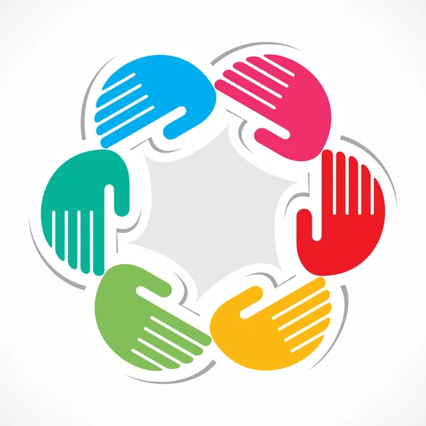 Colorful hand arrange in round manner vector — Stock Vector