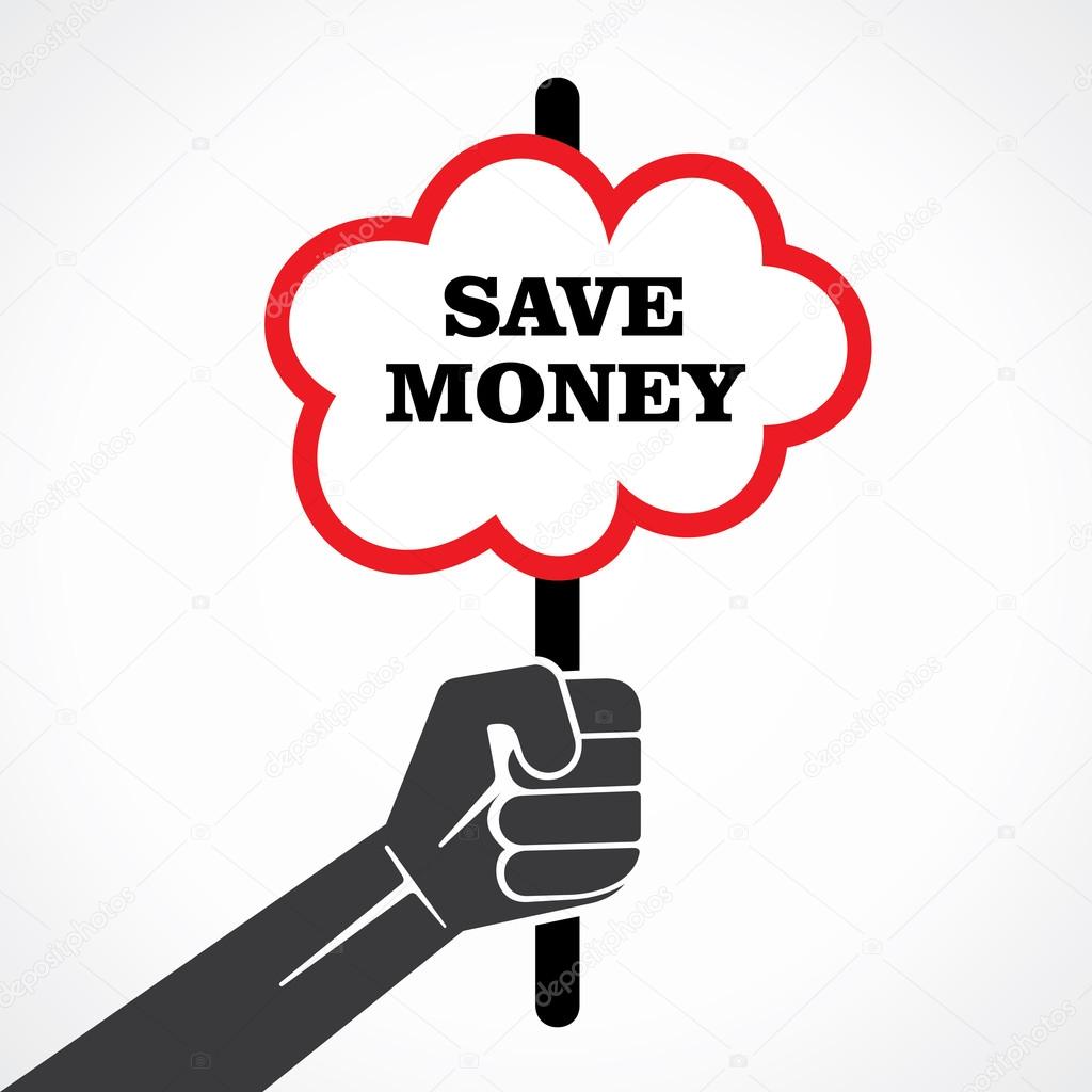 Save money concept or banner in hand vector