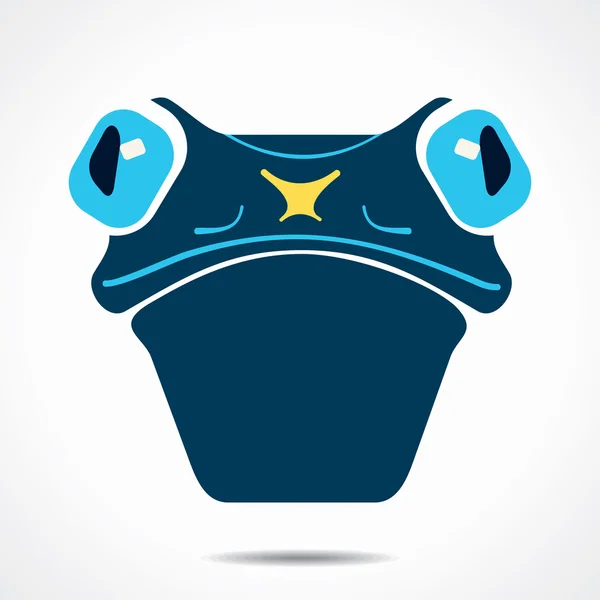 創造的なカエル顔デザイン ベクトル — ストックベクタ