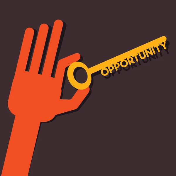 Opportunity key in hand stock vector — Stock Vector