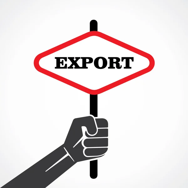 Exportar cartaz segurando vetor de mão — Vetor de Stock