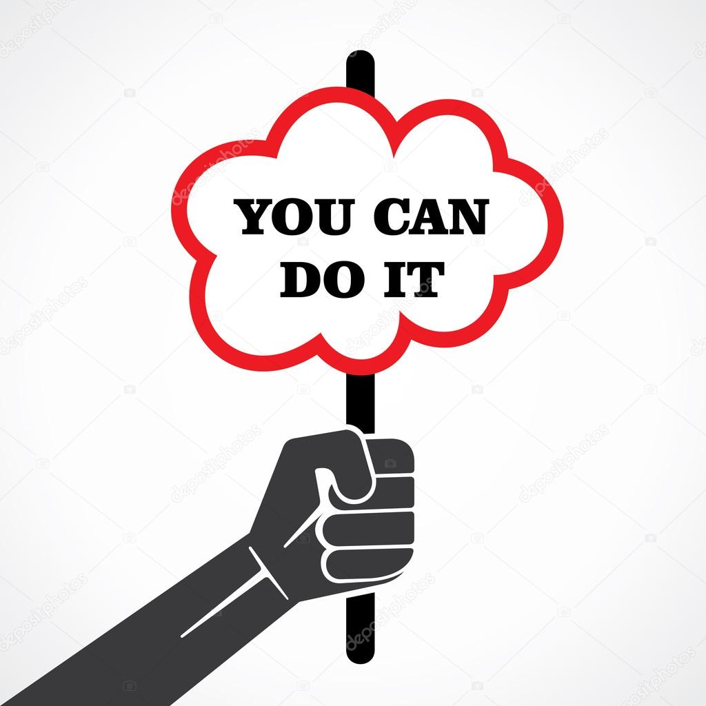 You can do it placard holding in hand vector