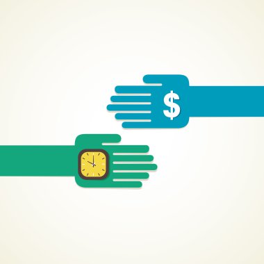 Exchange time and money vector clipart