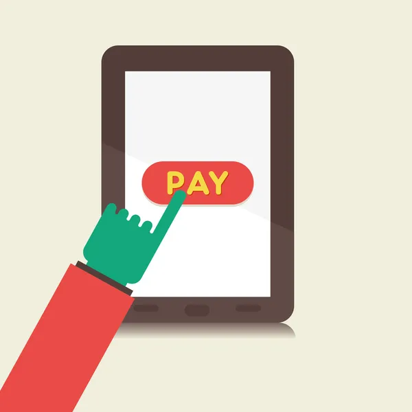 Pay online using tablet — Stock Vector