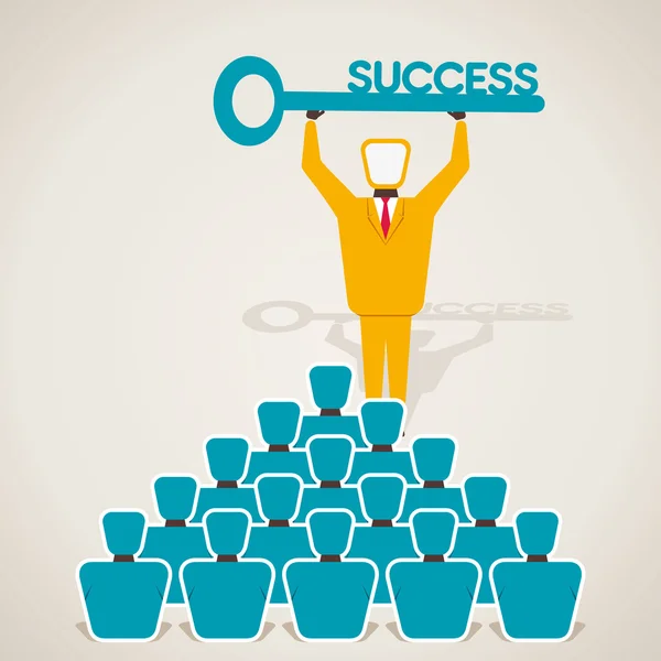 Biznesmeni z klucz sukcesu — Wektor stockowy