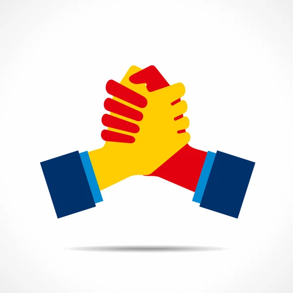 Join hand or support hand icon vector — Stock Vector