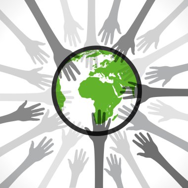 güvenli toprak el kavramı vektör