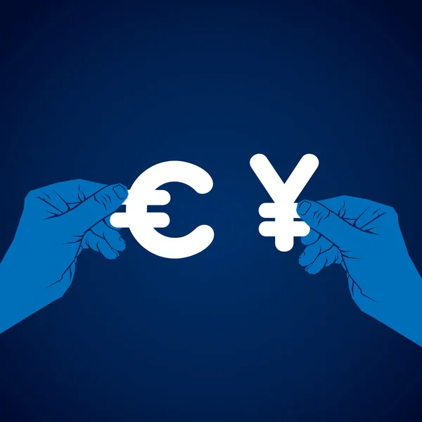 Wymiana symbol waluty euro i jena wektor — Wektor stockowy