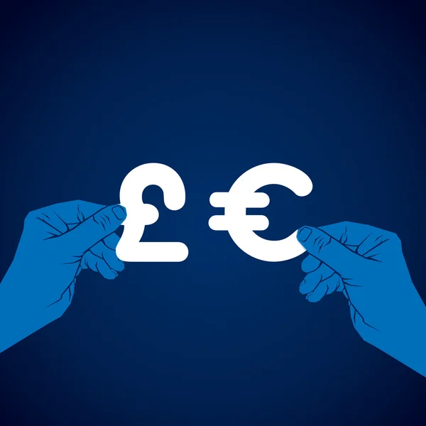 Валютный вектор евро и фунта — стоковый вектор