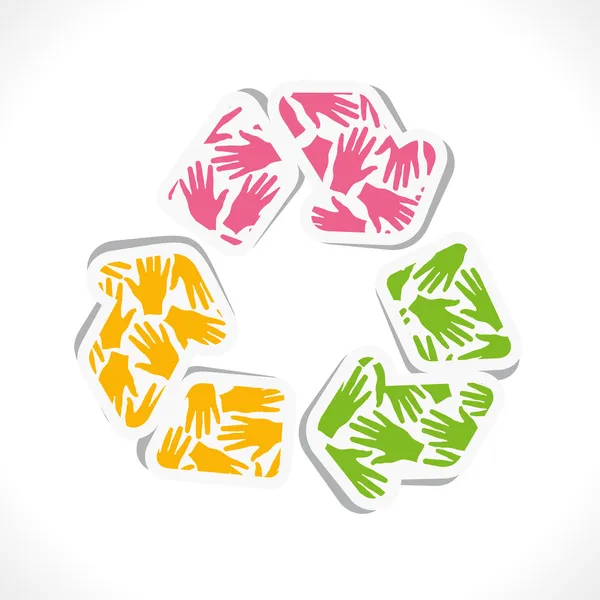 Recycler la conception du symbole par vecteur manuel — Image vectorielle