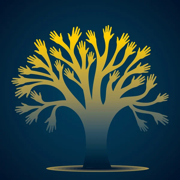 Vettore albero mano creativa — Vettoriale Stock