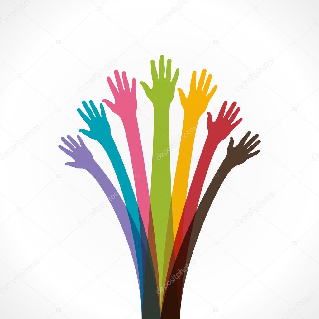 Colorful hand background vector