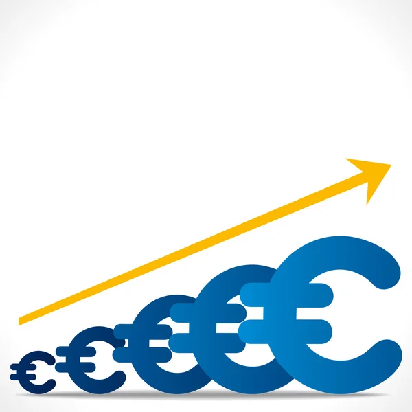 Zwiększenia pojęcie wykres wzrostu, lub euro tło wektor wykres wzrost — Wektor stockowy
