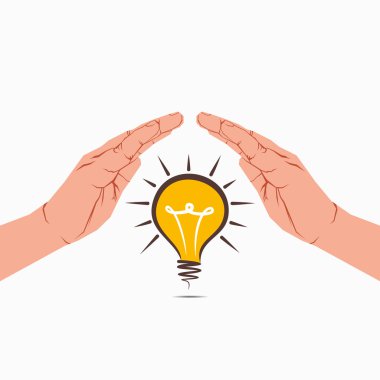 ampul el altında kaydetmek yeni fikir kavramı vektör