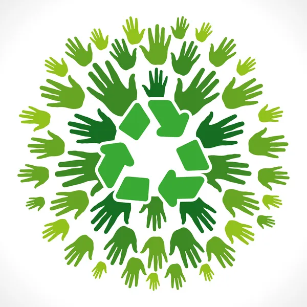 Les gens soutiennent le concept de recyclage arrière-plan vecteur — Image vectorielle