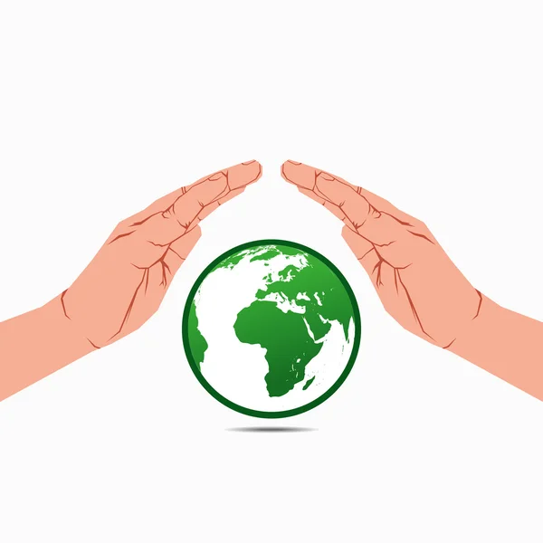 Earth under hand vector — Stock Vector