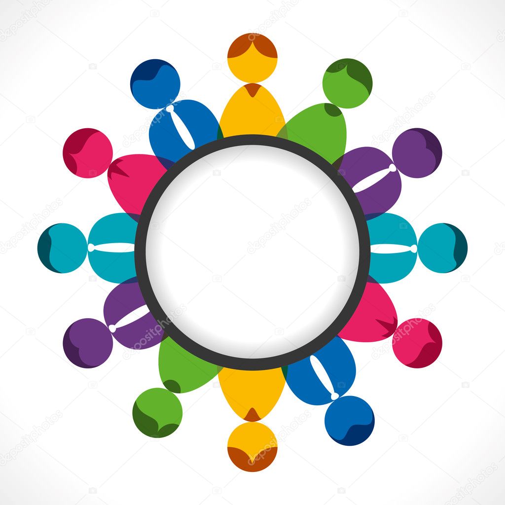 Business people meeting concept, people arrange in round background vector