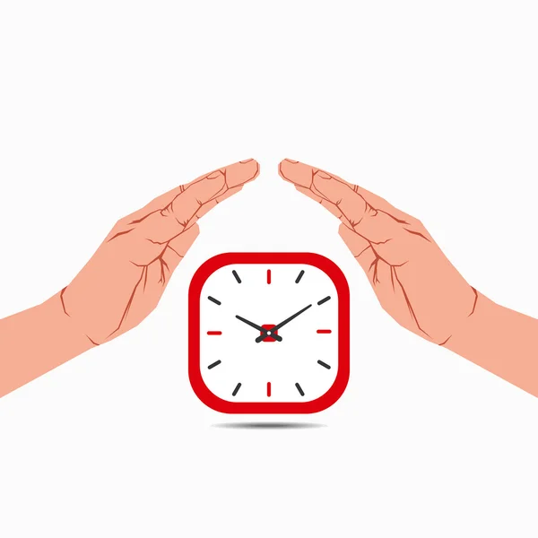 Reloj bajo la mano — Vector de stock