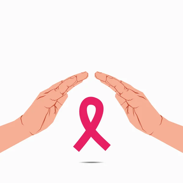 双手安全艾滋病的象征， — 图库矢量图片