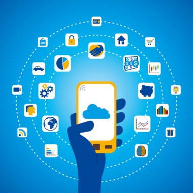 yaratıcı iş teknoloji bilgisi-grafik vektör arka plan.