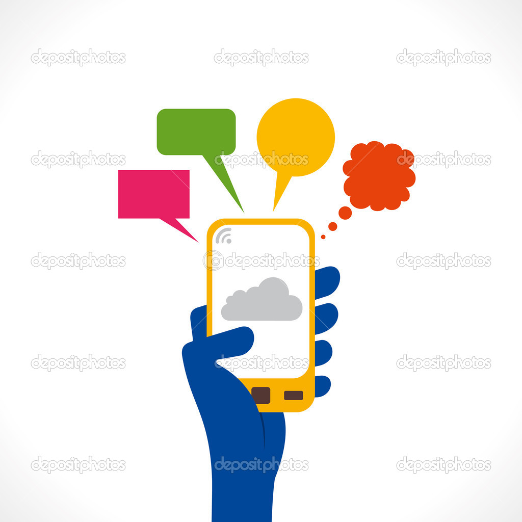 Smartphone with message bubble vector