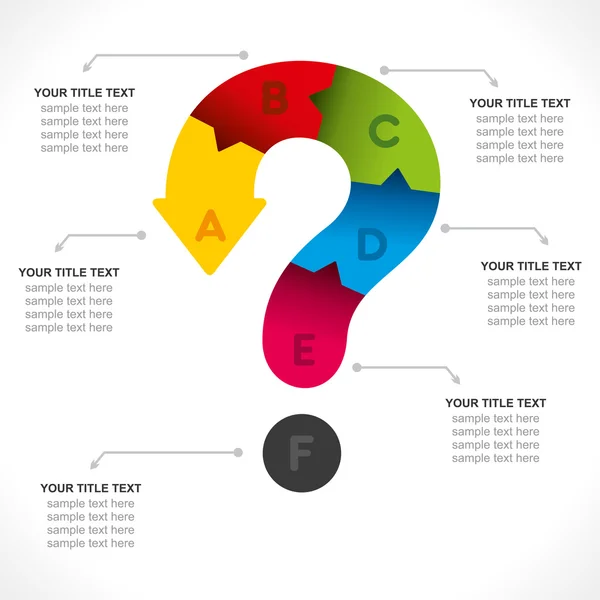 Signo de interrogación info-graphics design background — Vector de stock