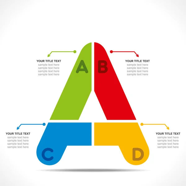 Concepto de infografía del alfabeto 'A' — Vector de stock