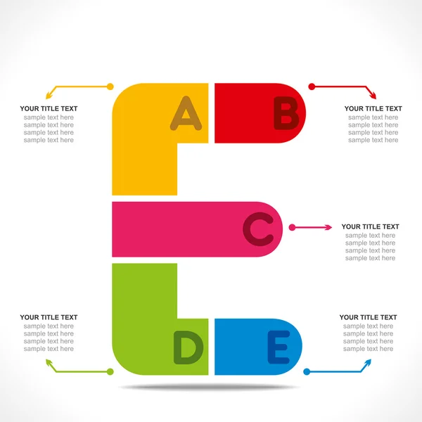 Concepto de infografía del alfabeto "E" — Vector de stock