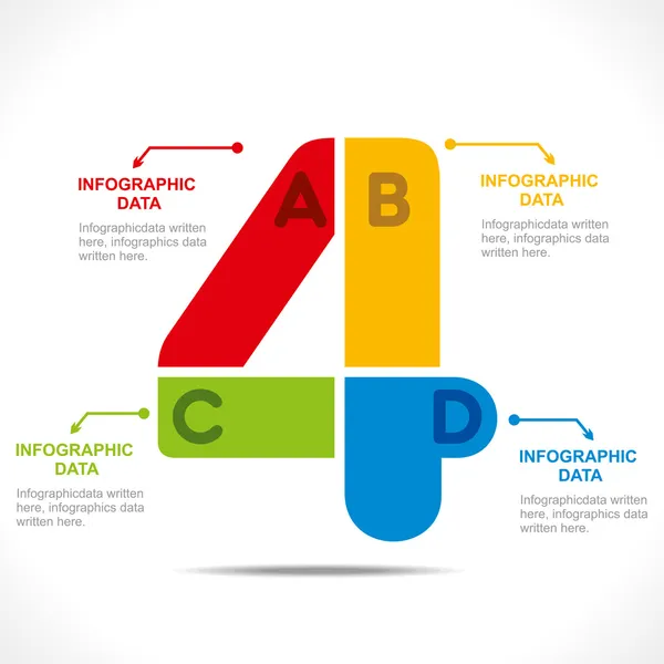 Numéro créatif '4' — Image vectorielle