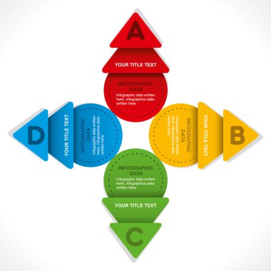 ok ve yuvarlak etiket infographics