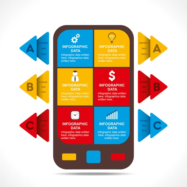 Mobile infographics design — Stock Vector