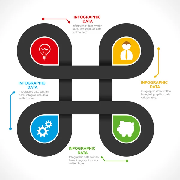 Negócios e educação info-gráficos design — Vetor de Stock