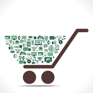yaratıcı e-ticaret simgesi yerleştir alışveriş sepeti