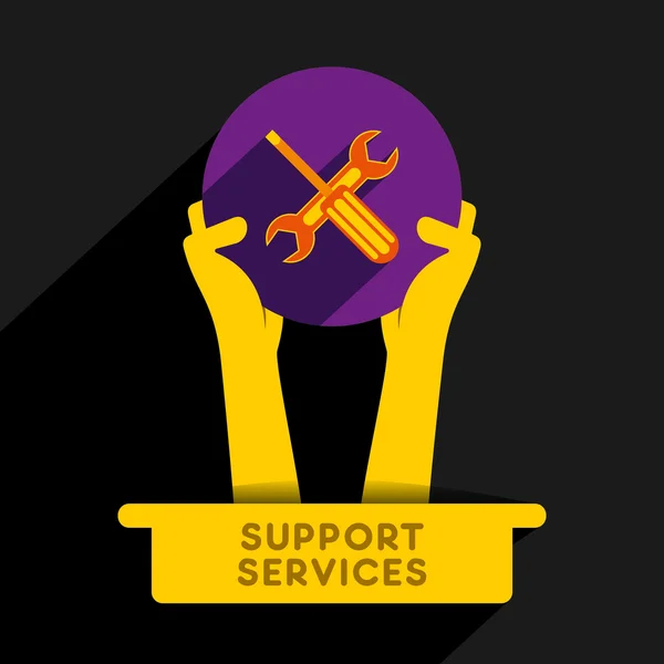 Supporto creativo e fornitore di servizi icon design vector — Vettoriale Stock