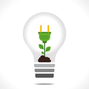 Yeşil fiş bitki ampul içinde