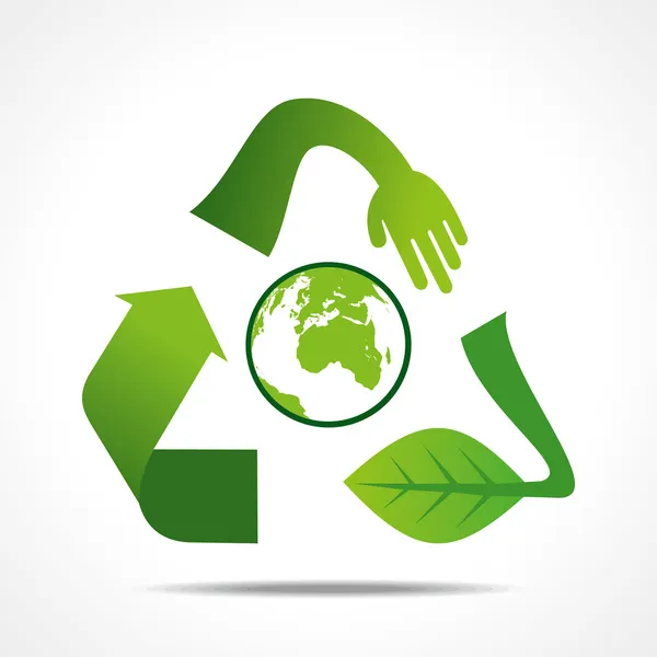 Concept de conception d'icône de recyclage verte — Image vectorielle