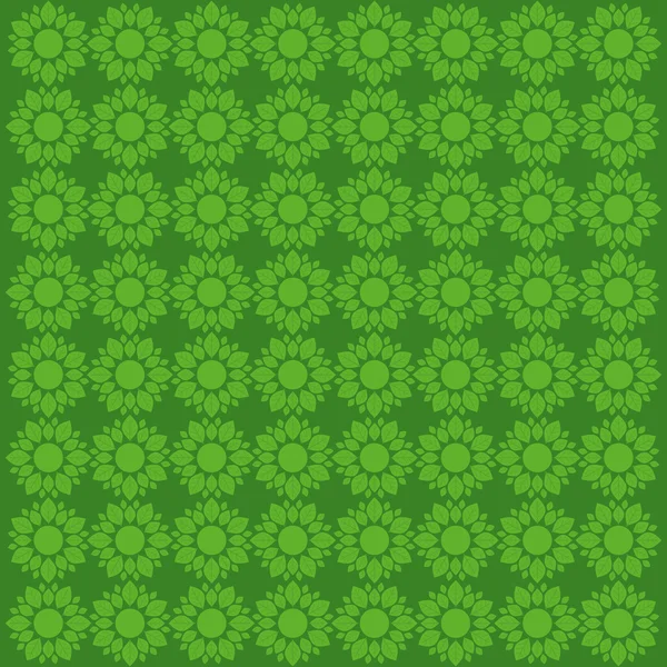 Patrón de flores fondo verde — Vector de stock