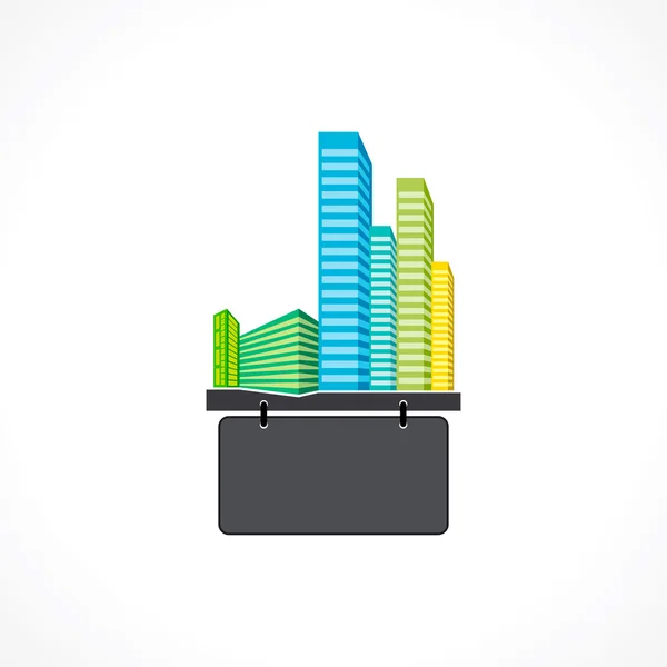 Creative colorful building icon — Stock Vector