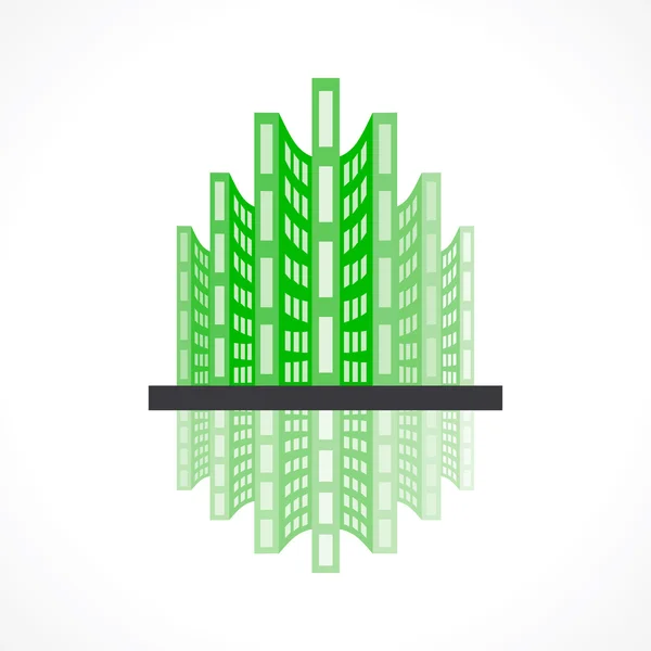 Green building icon — Stock Vector