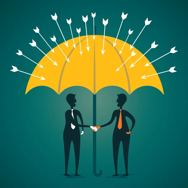 Lub zabezpieczania klientów pod parasolem — Wektor stockowy
