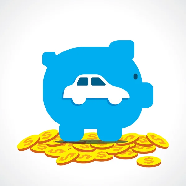 Araba satın almak için tasarruf — Stok Vektör