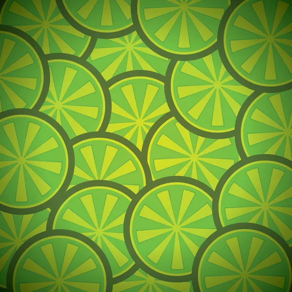 พื้นหลังรูปแบบมะนาวสีเขียว — ภาพเวกเตอร์สต็อก