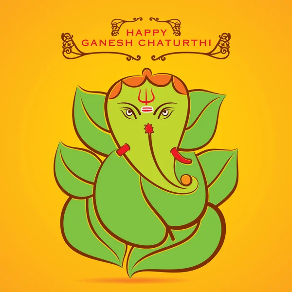 Ganesha chaturthi festival saluto sfondo — Vettoriale Stock