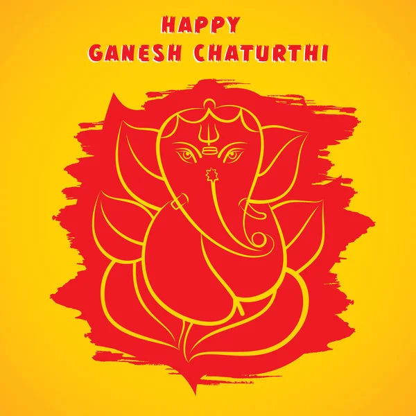 Ganesh chaturthi esboço cartão de saudação —  Vetores de Stock