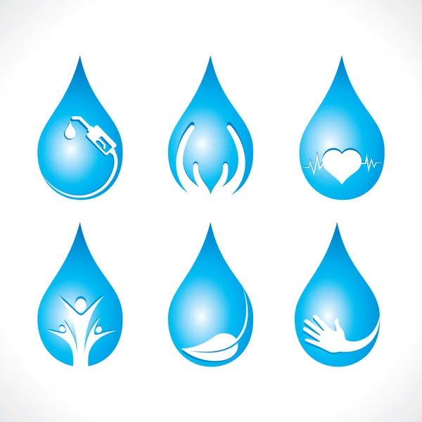Icono creativo en gota de agua — Vector de stock