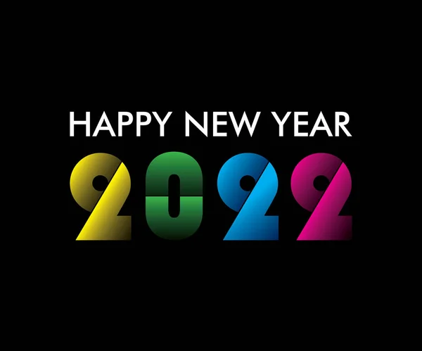 Feliz Año Nuevo 2022 Diseño Saludo Con Concepto Abstracto — Vector de stock